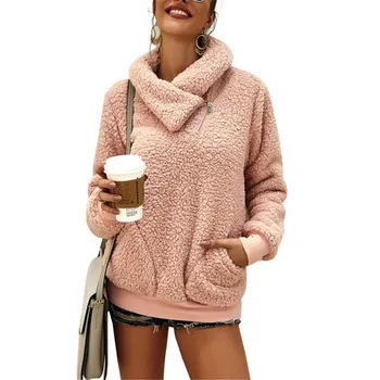 Autumn Winter irregular turn down collarLong Sleeve Women Hoodies Faux Fur pocket Hoodies Ladies Casual Sweatshirt Pullovers 
Autumn Winter irregular turn down collarLong Sleeve Women Hoodies Faux Fur pocket Hoodies Ladies Casual Sweatshirt Pullovers