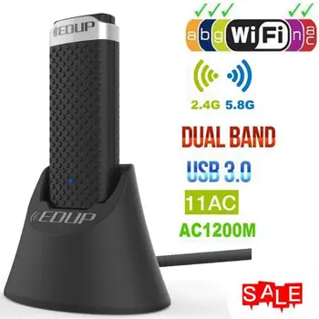 EDUP Wireless USB Wifi Adapter 5Ghz 1200Mbps Lan USB Ethernet 2.4G 5G Dual Band Wi-fi Network Card Wifi Dongle 802.11n/g/a/ac
EDUP Wireless USB Wifi Adapter 5Ghz 1200Mbps Lan USB Ethernet 2.4G 5G Dual Band Wi-fi Network Card Wifi Dongle 802.11n/g/a/ac