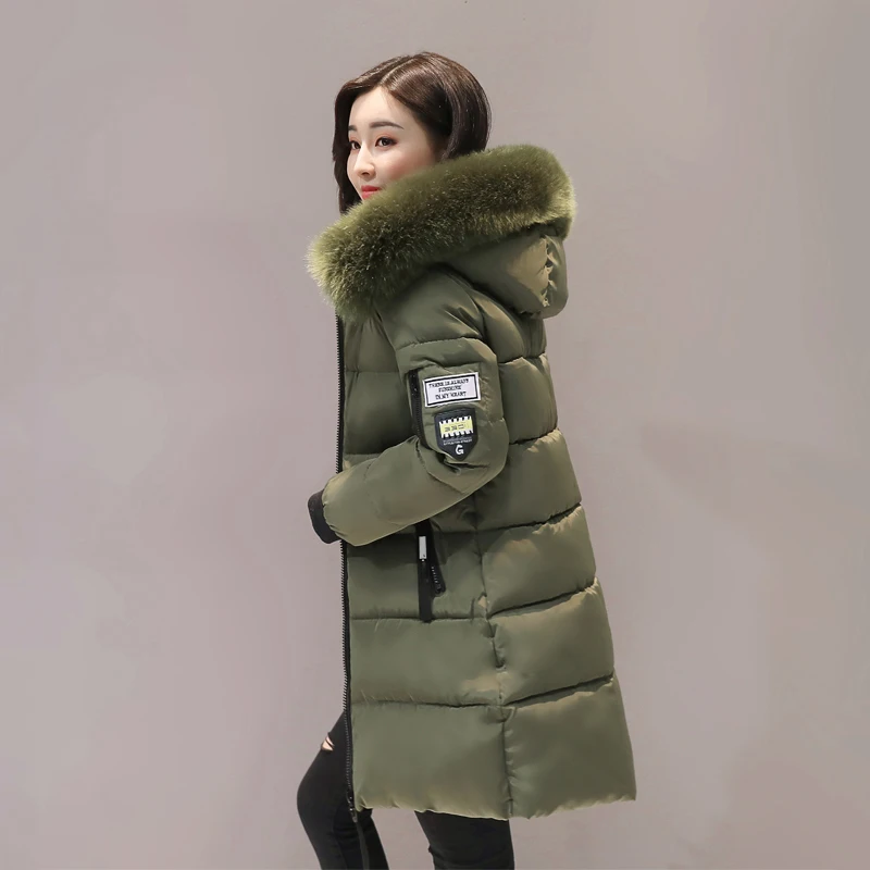 2019 hooded plus size 3XL long women winter jacket with fur collar warm thick parka cotton padded female fashion womens coat