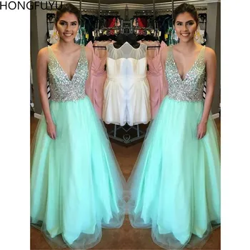 HONGFUYU Sexy A-Line Tulle Prom Formal Dress Sleeveless V-Neck Floor-Length Evening Dresses Long Vestidos de Festa With Beading 
HONGFUYU Sexy A-Line Tulle Prom Formal Dress Sleeveless V-Neck Floor-Length Evening Dresses Long Vestidos de Festa With Beading