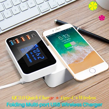 QI 10W Wireless usb Charger Quick Charge 3.0 Led Display Type C Multi smart HUB charging station adapter for iphone ipad sumsung
QI 10W Wireless usb Charger Quick Charge 3.0 Led Display Type C Multi smart HUB charging station adapter for iphone ipad sumsung