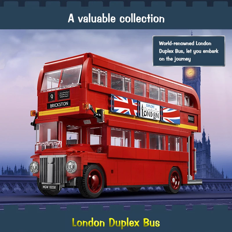 1266 1686pcs City Creator Building Block Bricks Toy London Bus Toys for Children birthday Gift Compatible legoinglys 10258 21045
1266 1686pcs City Creator Building Block Bricks Toy London Bus Toys for Children birthday Gift Compatible legoinglys 10258 21045