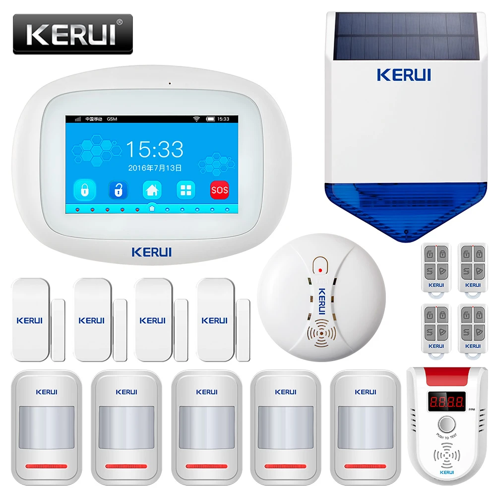 KERUI K52 Alarm System With Outdoor Solar Siren PIR Motion Detector Home Security Wireless WIFI GSM 4.3inch Buglar Alarm System
KERUI K52 Alarm System With Outdoor Solar Siren PIR Motion Detector Home Security Wireless WIFI GSM 4.3inch Buglar Alarm System
