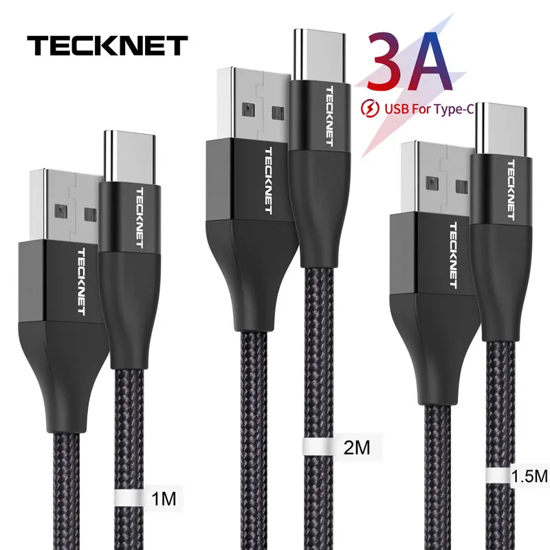 TeckNet 3 Packs USB Type C Cable For Xiaomi Redmi Note 7 3A Fast Charging Line Cord usbc Charger 2m Type-C Cable for Samsung S9
TeckNet 3 Packs USB Type C Cable For Xiaomi Redmi Note 7 3A Fast Charging Line Cord usbc Charger 2m Type-C Cable for Samsung S9