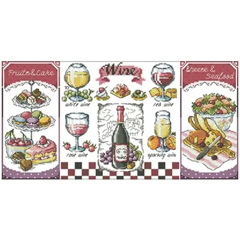 Red wine and dessert patterns Counted Cross Stitch 11CT 14CT 18CT DIY Chinese Cross Stitch Kits Embroidery Needlework Sets
Red wine and dessert patterns Counted Cross Stitch 11CT 14CT 18CT DIY Chinese Cross Stitch Kits Embroidery Needlework Sets