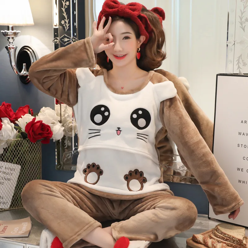 Pregnant Women Pajamas Women's Autumn & Winter Thick plus Velvet Nursing Maternal Pregnancy Nursing Clothes Confinement Clothing
Pregnant Women Pajamas Women's Autumn & Winter Thick plus Velvet Nursing Maternal Pregnancy Nursing Clothes Confinement Clothing