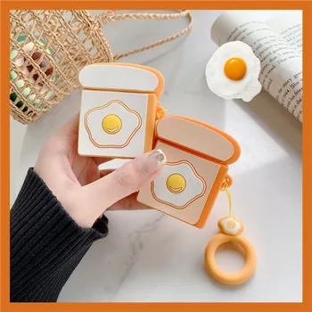 For Airpods Case,Toast Bread Egg Case For Airpods 1/2 Case Soft Silicone Protective Shockproof Cover For Apple Airpods
For Airpods Case,Toast Bread Egg Case For Airpods 1/2 Case Soft Silicone Protective Shockproof Cover For Apple Airpods