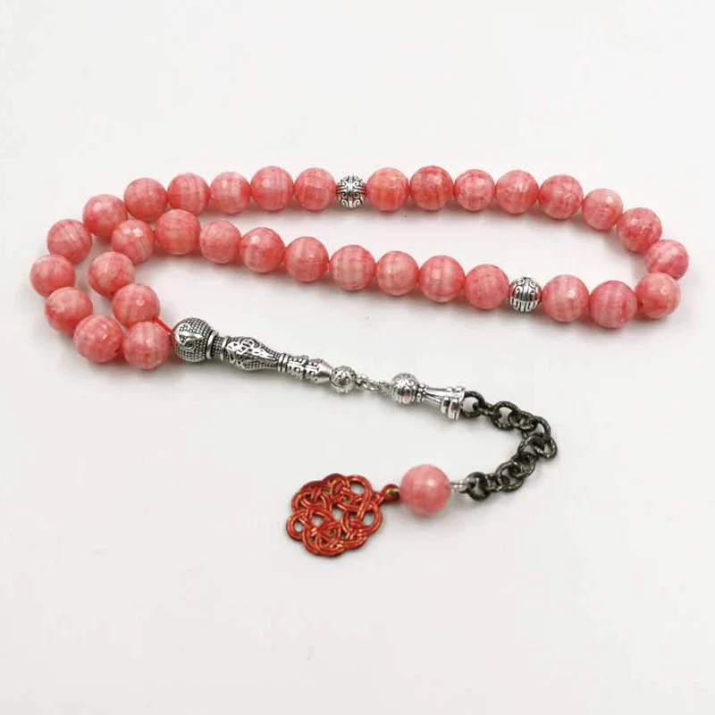 

Natural Pink Jaspers Tasbih Muslim stone rosary Islamic misbaha Turkey Fashion 33 prayer beads bracelet Saudi arabic Eid gift