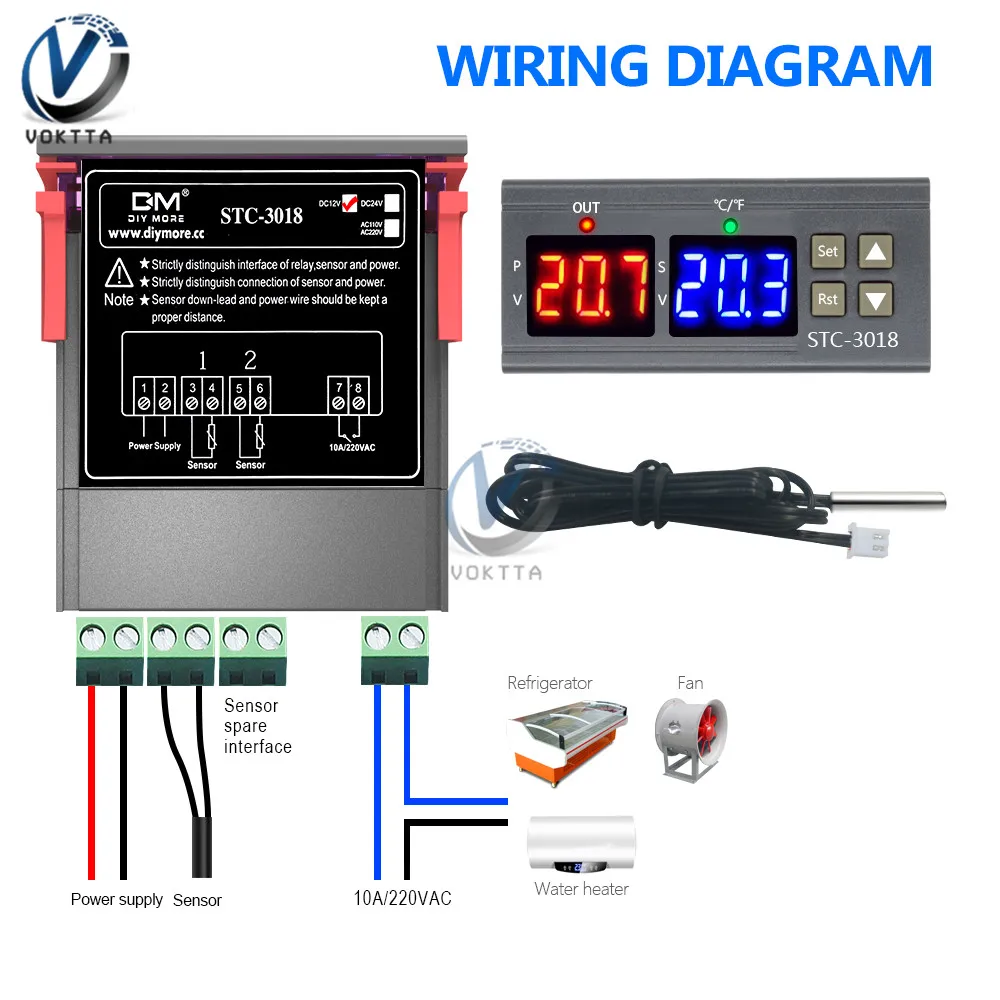 Generic STC-3018 STC-3028 STC-3008 12V 24V 110-220V Digital Temperature ...