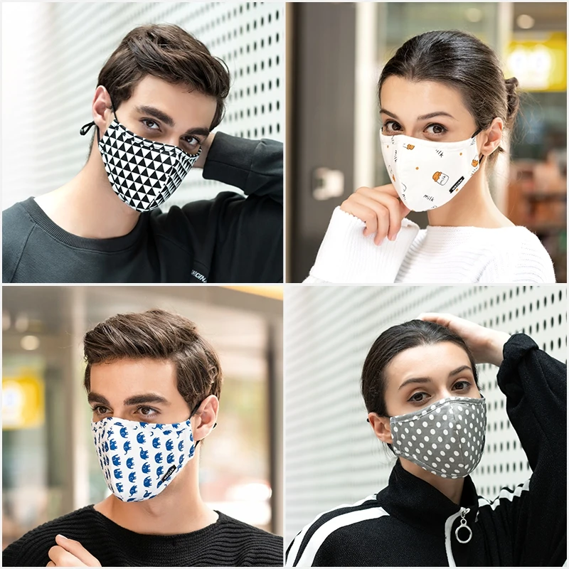 Wecan Тканевая маска для лица черные маски рта против гриппа PM2.5 Пылезащитная