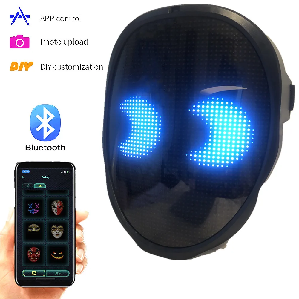 Светящаяся светодиодная Rgb-маска для праздника клоун-робот лиса ужас карнавал