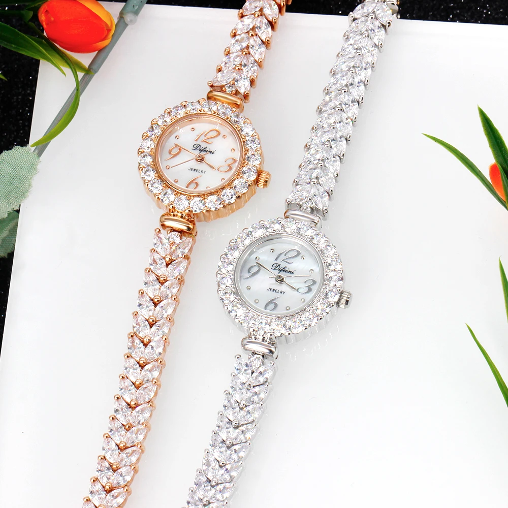TIRIM Luxury Cubic Zircon Crystal Round Bracelet Long Watch for Wedding&Engagement Charm Dubai Fashion Jewelry New Arrivals TIRIM Luxury Cubic Zircon Crystal Round Bracelet Long Watch for Wedding&Engagement Charm Dubai Fashion Jewelry New Arrivals