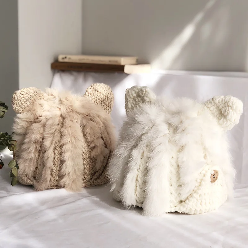 Fashion Rabbit Fur Hat Female Autumn and Winter Cat Ears Protector Cute Korean Style Warm Thick Knit Hats Russian Women Hat
Fashion Rabbit Fur Hat Female Autumn and Winter Cat Ears Protector Cute Korean Style Warm Thick Knit Hats Russian Women Hat