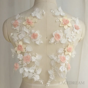 2 Pcs (1 Pair) 3D Flower Tulle Embroidered Lace Motif Beaded Lace Applique For Bridal Gown or Ballgown
2 Pcs (1 Pair) 3D Flower Tulle Embroidered Lace Motif Beaded Lace Applique For Bridal Gown or Ballgown