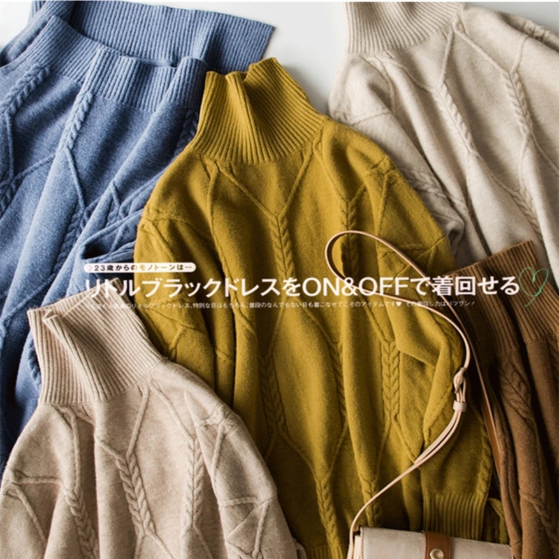 Turtleneck Women Sweater Women Knitting Long Sleeve Pullover 2020 Autumn Winter Caramel Color Jumper Loose Sweaters Oversized
Turtleneck Women Sweater Women Knitting Long Sleeve Pullover 2020 Autumn Winter Caramel Color Jumper Loose Sweaters Oversized