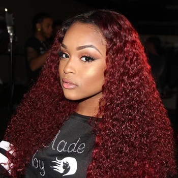Kinky Curly Deep Part Transparent 13x6 Lace Front Wig Remy Brazilian 1B/99 Red Short Wig Silk Base Full Lace Wigs U Part WigS
Kinky Curly Deep Part Transparent 13x6 Lace Front Wig Remy Brazilian 1B/99 Red Short Wig Silk Base Full Lace Wigs U Part WigS