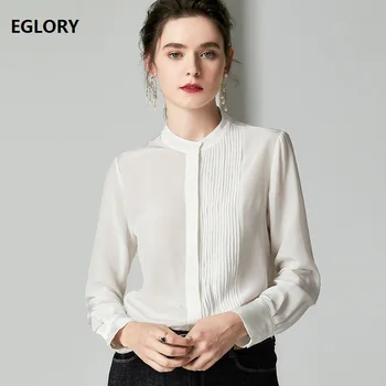 100%Silk Blouse Shirt 2019 Autumn Style Women Pleated Patchwork Long Sleeve White Wine Red Elegant Work Blouses Female Tops
100%Silk Blouse Shirt 2019 Autumn Style Women Pleated Patchwork Long Sleeve White Wine Red Elegant Work Blouses Female Tops