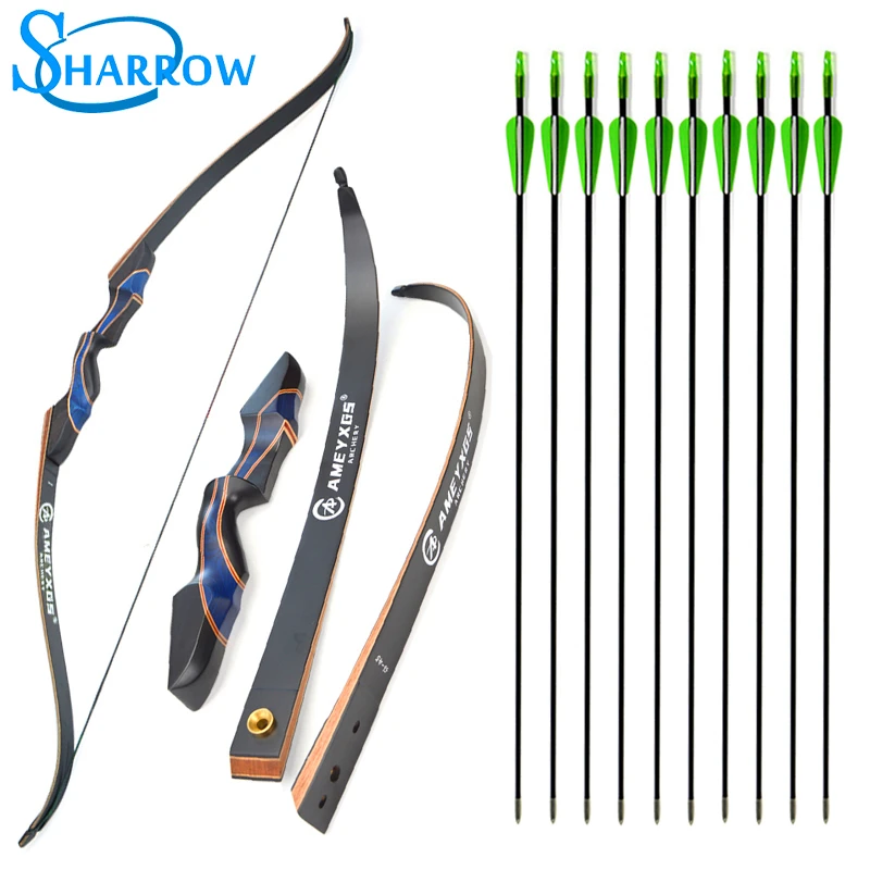 56inch 20-50ibs Recurve Bow Wood Riser With 10pcs 31inch Fiberglass Arrow Training Takedown Bow Archery Hunting Shooting
56inch 20-50ibs Recurve Bow Wood Riser With 10pcs 31inch Fiberglass Arrow Training Takedown Bow Archery Hunting Shooting