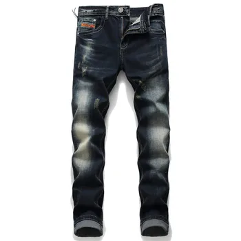 European men Italy famous brand navy jeans pants Men slim jeans zipper straight jeans pants gentleman black hole jeans for men
European men Italy famous brand navy jeans pants Men slim jeans zipper straight jeans pants gentleman black hole jeans for men