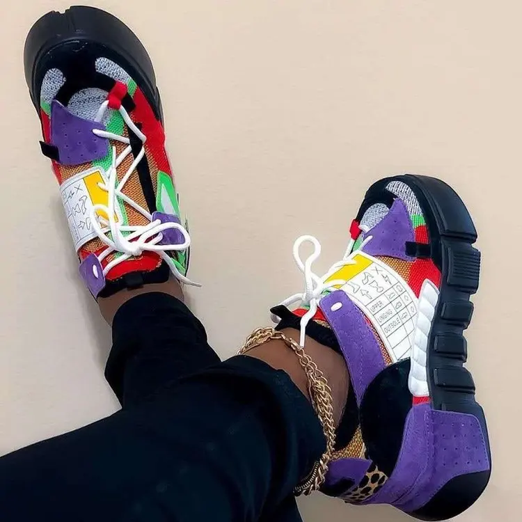 New Style Wish Popular Sports Shoes Women's Fashion Platform Color Matching Street Shot Cross-Border Large Size Sports Footwear
New Style Wish Popular Sports Shoes Women's Fashion Platform Color Matching Street Shot Cross-Border Large Size Sports Footwear