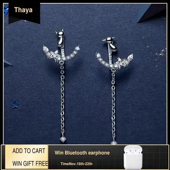 Thaya Design Silver Color Cute Cat Star Crystal Stud Earrings Silver Platinum For Women Midsummer Night's Dream Fine Jewelry
Thaya Design Silver Color Cute Cat Star Crystal Stud Earrings Silver Platinum For Women Midsummer Night's Dream Fine Jewelry