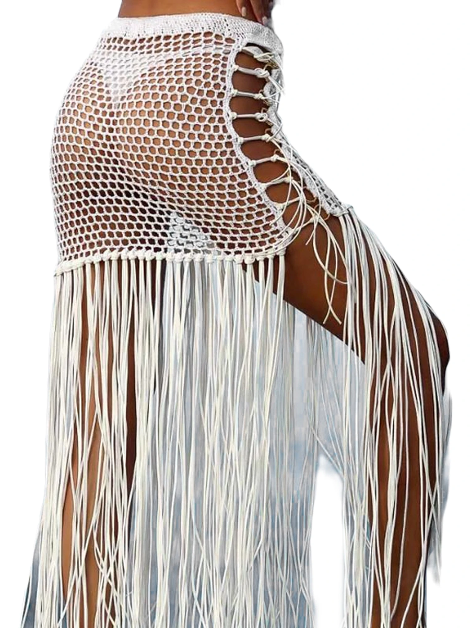Womens Sexy Cover Up Skirts, High Waist Hollow Out Sheer Crochet Beach Maxi Skirt
Womens Sexy Cover Up Skirts, High Waist Hollow Out Sheer Crochet Beach Maxi Skirt