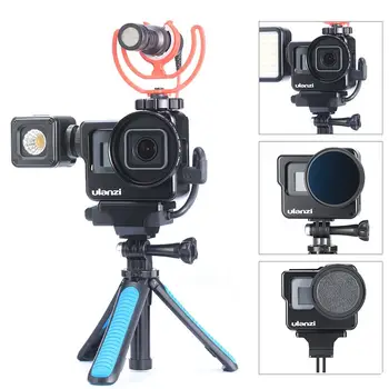 ULANZI V3 Vlog Metal Protective Cage Case for Gopro Hero 7 6 5 Action Sport Camera Vlogging Case with 52MM Lens Filter Cold Shoe
ULANZI V3 Vlog Metal Protective Cage Case for Gopro Hero 7 6 5 Action Sport Camera Vlogging Case with 52MM Lens Filter Cold Shoe