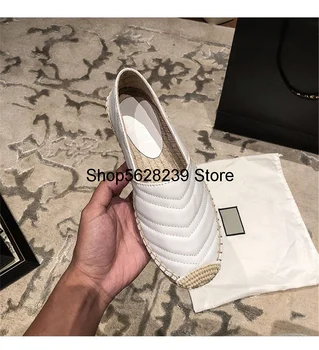 2020 Women Espadrilles Shoes Flat Genuine Leather Shoes Woman Casual Loafers Top Quality Spring Autumn Big Size 35-41
2020 Women Espadrilles Shoes Flat Genuine Leather Shoes Woman Casual Loafers Top Quality Spring Autumn Big Size 35-41