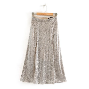 ZA high street straight girls skirt 2020 fashion new fashion women silver sexy sequined package hip skirtsone step A skirt 
ZA high street straight girls skirt 2020 fashion new fashion women silver sexy sequined package hip skirtsone step A skirt