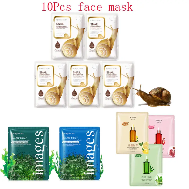 10Pcs Mixed Snail fruit Lemon Seaweed Face Mask Moisturizing Whitening Shrink Pores Anti-Aging Facial Masks Korean Skin Care
10Pcs Mixed Snail fruit Lemon Seaweed Face Mask Moisturizing Whitening Shrink Pores Anti-Aging Facial Masks Korean Skin Care
