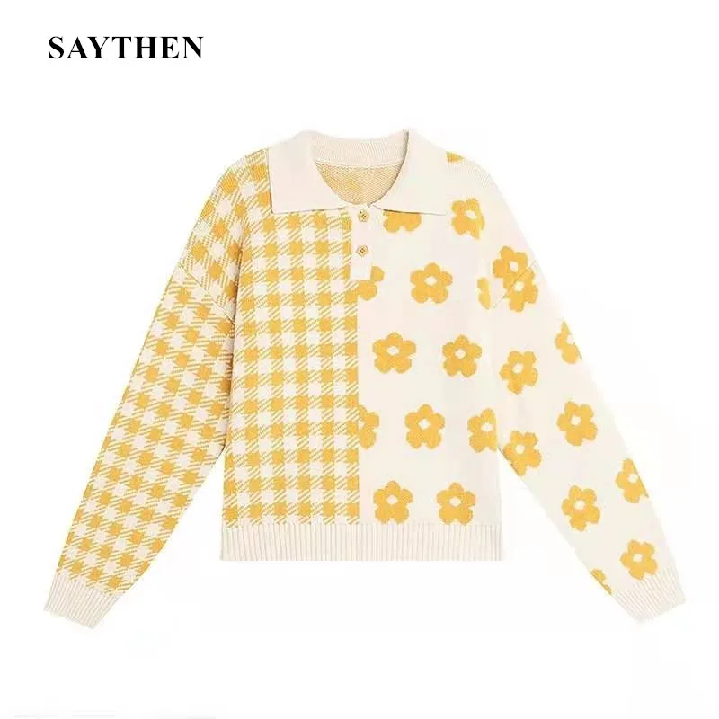 SAYTHEN 2021Turn-down Collar Full Sleeve Knitting Girlishness Simple Streetwear Retro Young Korean Style New Pullovers Women
SAYTHEN 2021Turn-down Collar Full Sleeve Knitting Girlishness Simple Streetwear Retro Young Korean Style New Pullovers Women