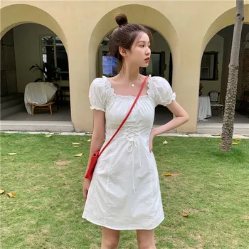 PX2265 Fashion temperament puff sleeve square neck dress women
PX2265 Fashion temperament puff sleeve square neck dress women
