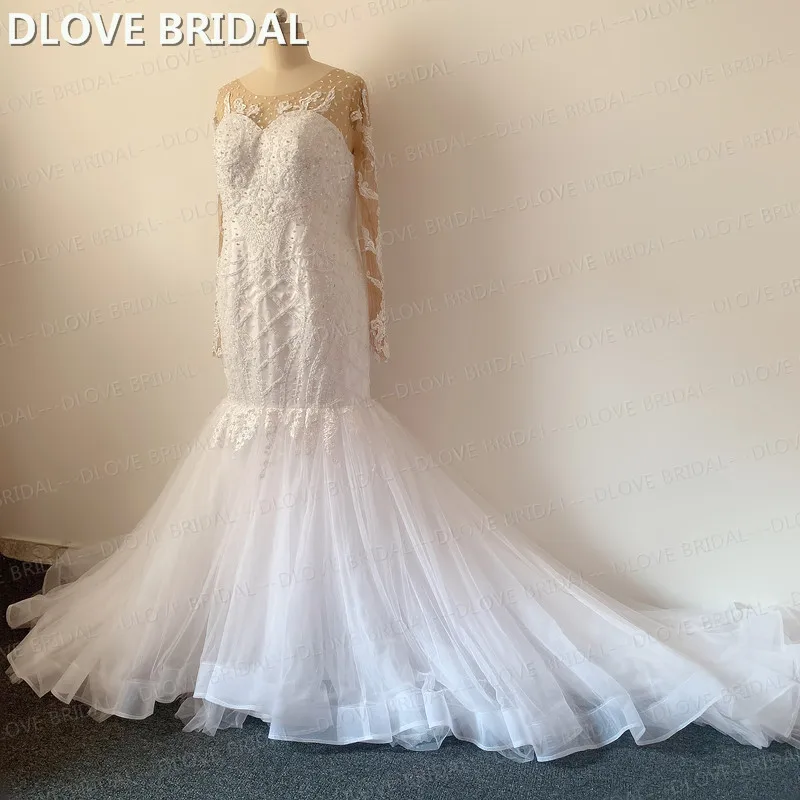 Luxury Plus Size Wedding Dress Long Sleeve Mermaid Bridal Gowns Factory Custom Made Real Photos
Luxury Plus Size Wedding Dress Long Sleeve Mermaid Bridal Gowns Factory Custom Made Real Photos