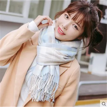 2020 new high-grade color Plaid shawl with warm and thickened imitation cashmere dual-purpose contrast female Plaid Scarf A38 
2020 new high-grade color Plaid shawl with warm and thickened imitation cashmere dual-purpose contrast female Plaid Scarf A38