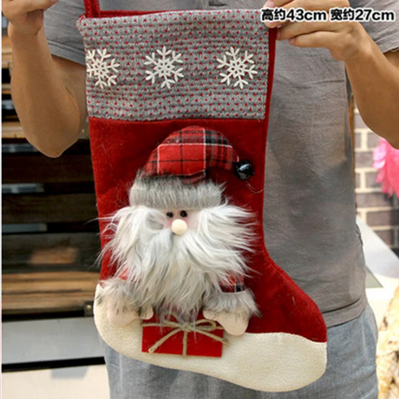 Large Christmas Stockings Gifts Cloth Santa Elk Socks Xmas Lovely Gift Bag For Children Fireplace Tree Christmas Decoration
Large Christmas Stockings Gifts Cloth Santa Elk Socks Xmas Lovely Gift Bag For Children Fireplace Tree Christmas Decoration