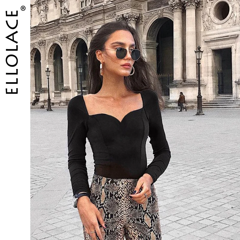 Ellolace Solid Black Bodysuit Women Long Sleeve Fashion Streetwear Bodys Female Romper Streetwear Casual Basic Skinny Overalls
Ellolace Solid Black Bodysuit Women Long Sleeve Fashion Streetwear Bodys Female Romper Streetwear Casual Basic Skinny Overalls