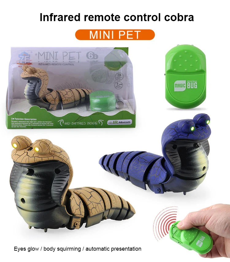Funny Infrared Remote Control RC Realistic Cobra Caterpillar Animal Model Kids Toy Prank Prop Intelligence Develop Toys New
Funny Infrared Remote Control RC Realistic Cobra Caterpillar Animal Model Kids Toy Prank Prop Intelligence Develop Toys New