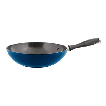 

Sambonet Wok frying pan 1 handle Cm 28 1965 Vintage blue aluminum