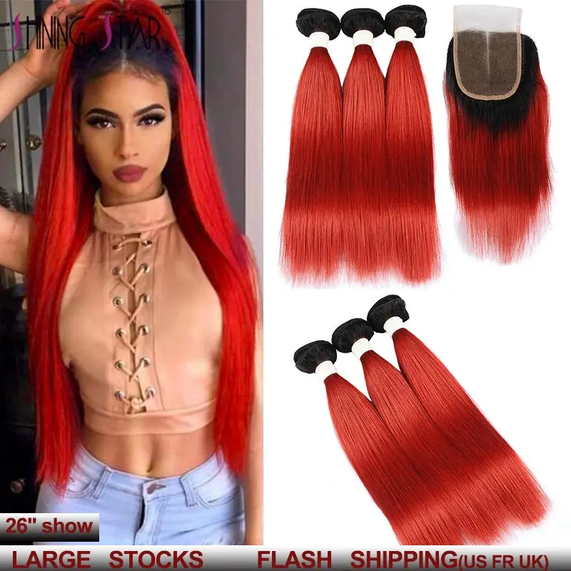 Ombre Red Bundles With Closure Brazilian Burgundy Straight Human Hair Weave 3 Bundles With Lace Closure Shining Star Remy Hair
Ombre Red Bundles With Closure Brazilian Burgundy Straight Human Hair Weave 3 Bundles With Lace Closure Shining Star Remy Hair