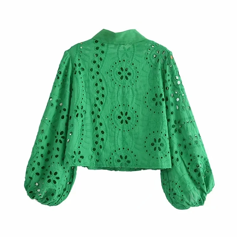 Boho Inspired white hollow out cotton womens tops long sleeve shirt women chic turn-down collar sexy blouses shrits for women 18 H75ade1ee9def45859b5c98e5b56a8e82H