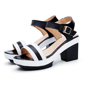 Women's Sandals 2019 Block Heel Sandals Women Summer Genuine Leather Platform Shoes Large Size 31- 44 high Heels Shoes 
Women's Sandals 2019 Block Heel Sandals Women Summer Genuine Leather Platform Shoes Large Size 31- 44 high Heels Shoes