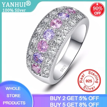 YANHUI Luxury Female Girl Crystal CZ Stones Ring Boho 925 Silver Pink Ring Promise Engagement Rings For Women Ra0152
YANHUI Luxury Female Girl Crystal CZ Stones Ring Boho 925 Silver Pink Ring Promise Engagement Rings For Women Ra0152