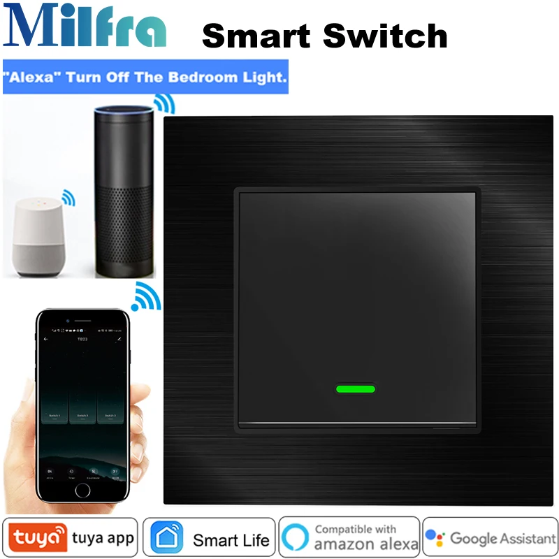 Milfra Wifi Switch Internet Neutral Wire Required Smart Light Switch Voice Phone Control 86 Switch for Alexa Tuya Smart Life App
Milfra Wifi Switch Internet Neutral Wire Required Smart Light Switch Voice Phone Control 86 Switch for Alexa Tuya Smart Life App