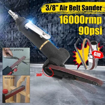 Doersupp 3/8" Air Belt Sander For Air Compressor Sanding With Sanding Belt Air Belt Sanding Machine with Belts Pneumatic Tool