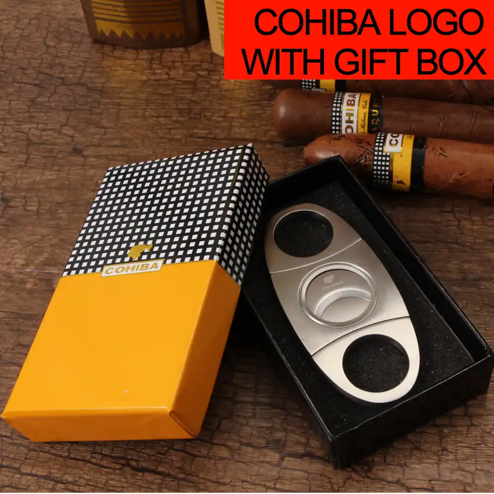 stainless steel sharp double edge cigar cutter christmas gift