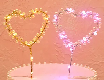 LED Glow Heart Shape Pearl Metal Cake Toppers Baby Shower Happy Party Cupcakes Tool home decor wedding birthday 
LED Glow Heart Shape Pearl Metal Cake Toppers Baby Shower Happy Party Cupcakes Tool home decor wedding birthday