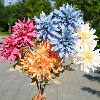10Pcs Fake Long Stem Crabweed (3 heads/piece) 31.1" Simulation Oversize Chrysanthemum for Wedding Home Artificial Flowers 
10Pcs Fake Long Stem Crabweed (3 heads/piece) 31.1" Simulation Oversize Chrysanthemum for Wedding Home Artificial Flowers