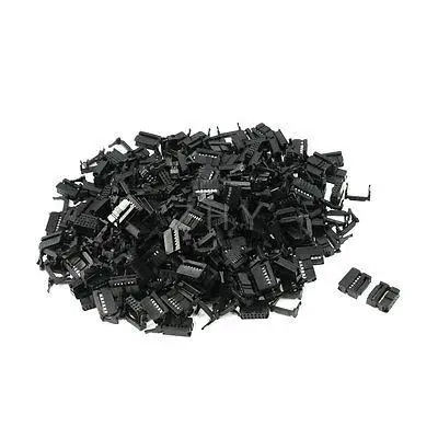 FC-12P 2.2mm Pitch Position Flat Cable IDC Socket Connector Black 200 Pcs