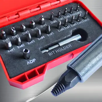 22Pcs Damaged Stripped Bolts Screw Extractor Holder Socket Adapter Remover Tool Out Bolt Extractor Bolt Stud Remover Tool
22Pcs Damaged Stripped Bolts Screw Extractor Holder Socket Adapter Remover Tool Out Bolt Extractor Bolt Stud Remover Tool