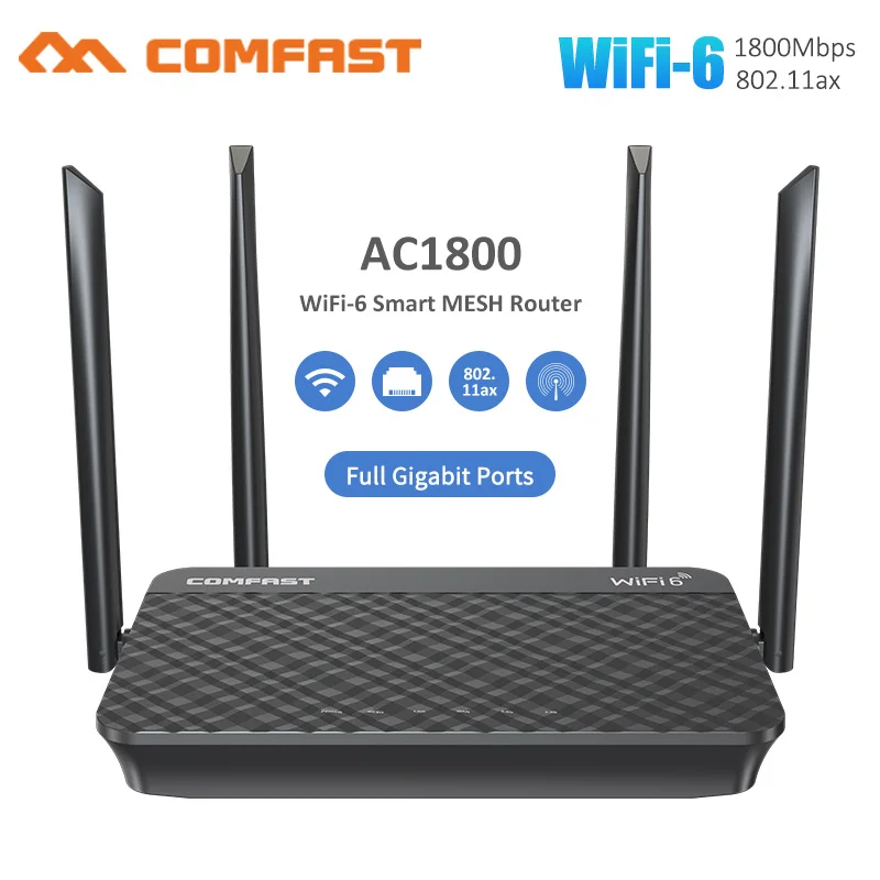 Wifi 6 Mesh Gigabit 2 4G/5 0 GHz RJ45 Wan/Lan Smart двухдиапазонный беспроводной маршрутизатор